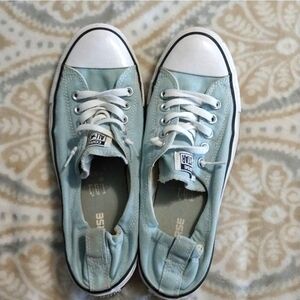 Super Cute Converse Chuck Taylor Shoes with Elastic Back Light Blue Size 11